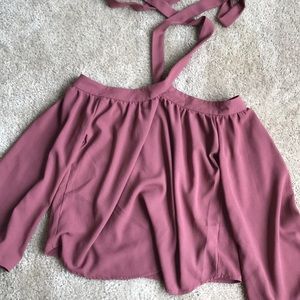 Off the shoulder dark maroon top sz small